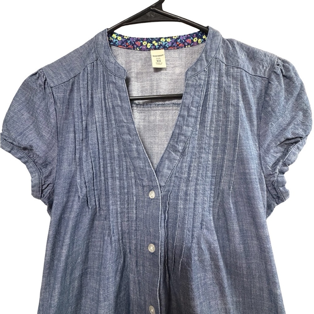 Old Navy Size XS Blue Chambray Denim Dress - Picture 2 of 4